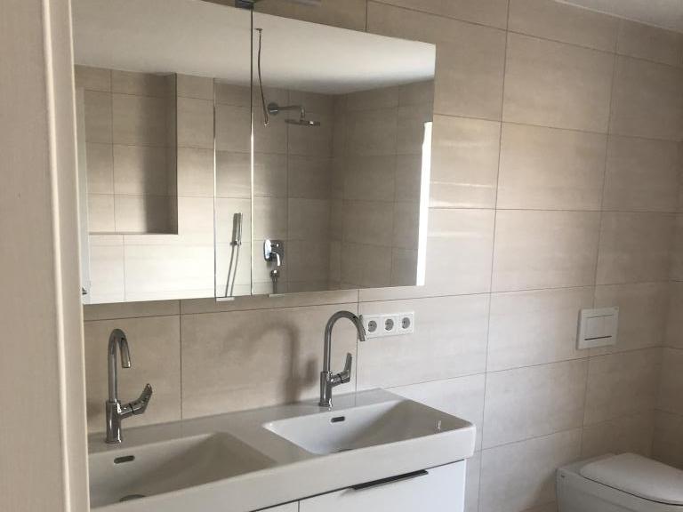Zweifamilienhaus: Doppelwaschbecken und WC