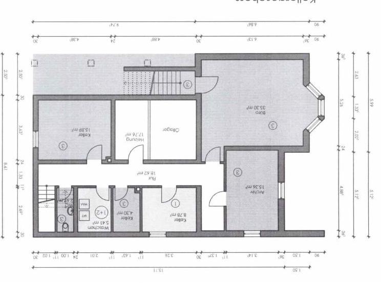 Souterrain mit Gewerbe Zweifamilienhaus: Souterrain mit Gewerbe